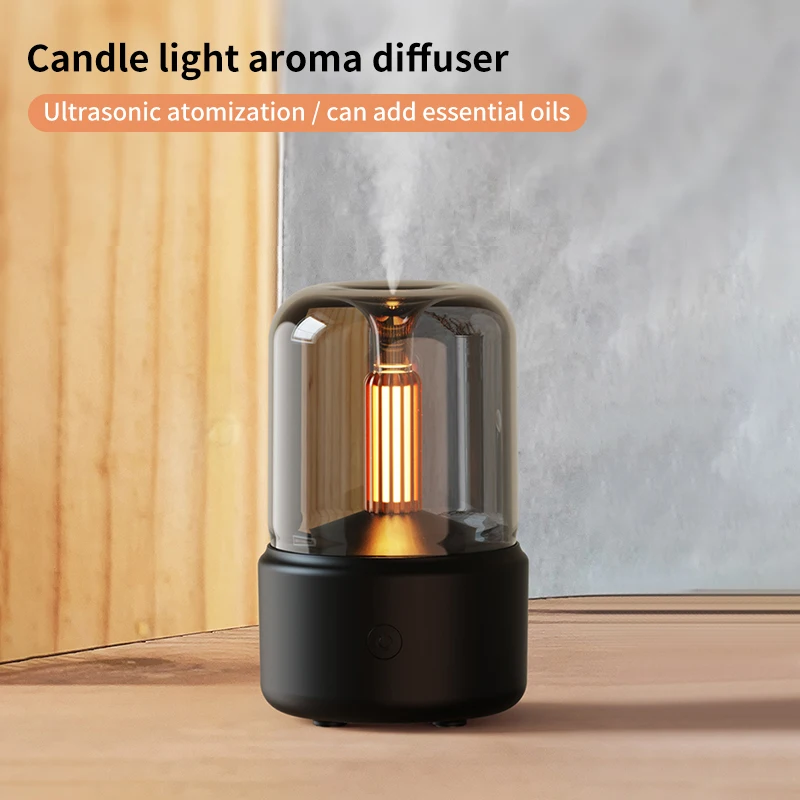 Kühler Nebel USB tragbares Kerzenlicht H2O Luftbe feuchter Aroma ätherisches Öl Diffusor Luft Mini Luftbe feuchter