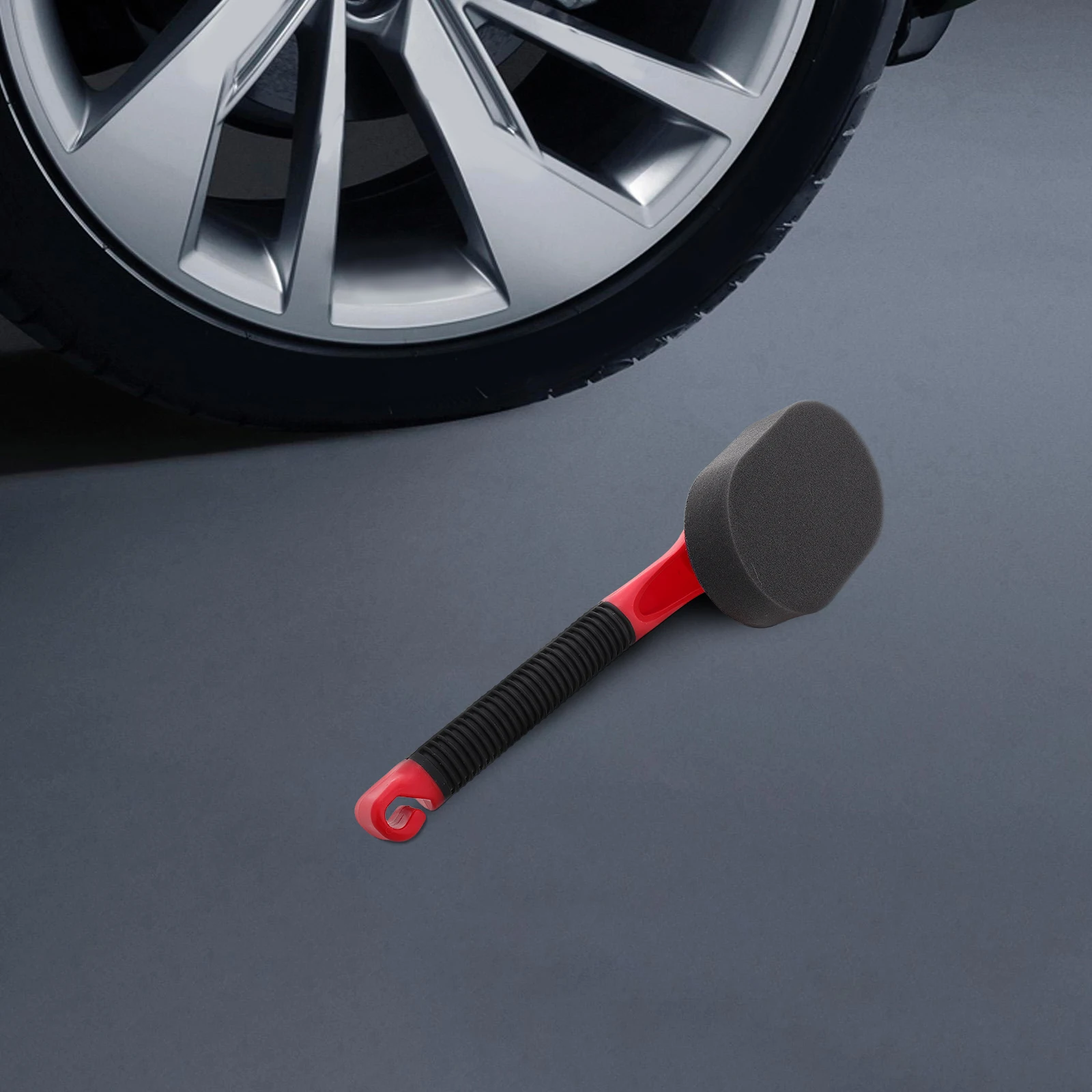 Ergonomic Handle Tire Dressing Applicator Pad Detachable Reusable Non-Slip Auto Detailing Sponge for Car Motorcycle
