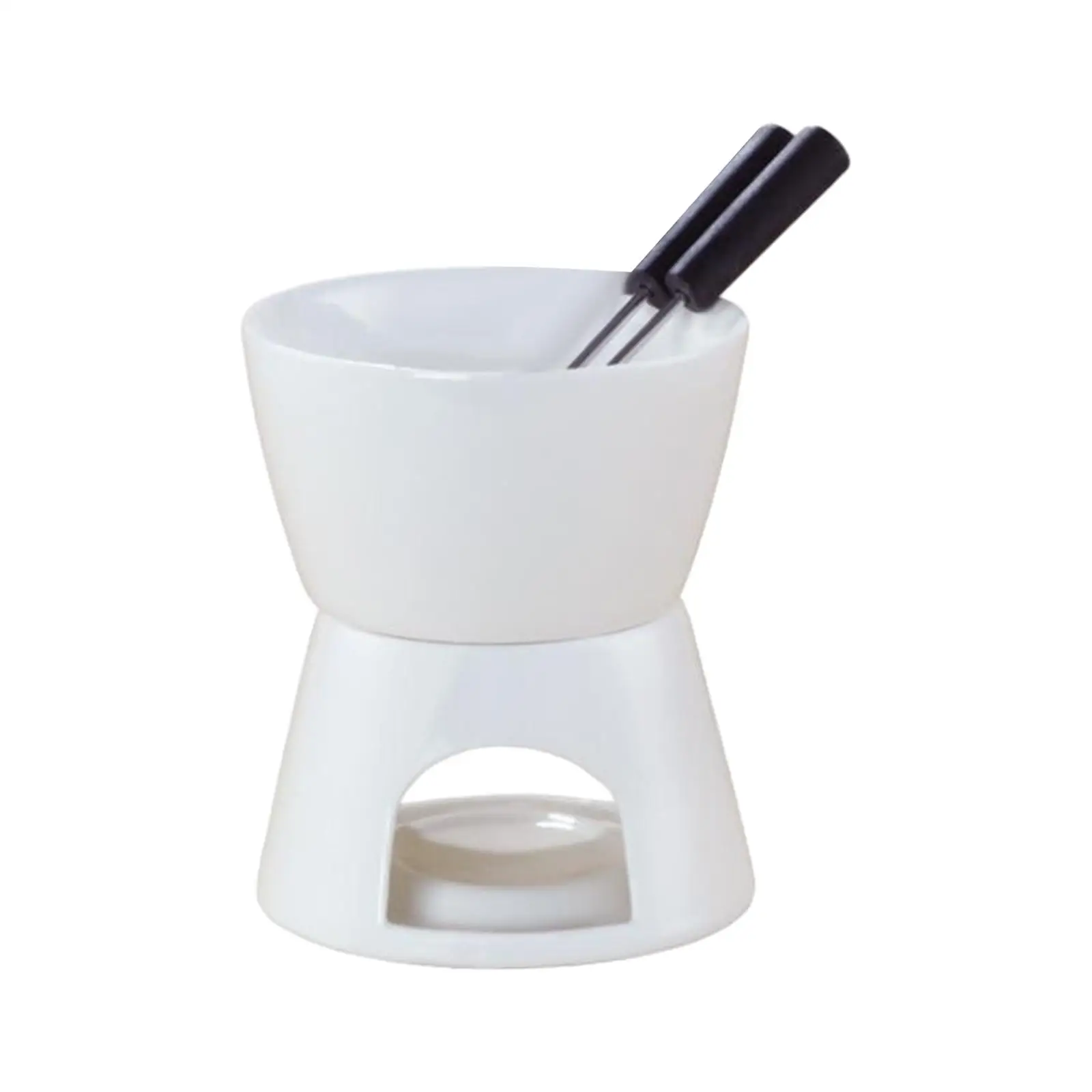 Ceramic Chocolate Fondue Mug with Candle Melter Mini Fondue Pot for Home Dessert Butter Heating