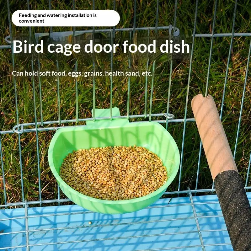 Parrot Bird Feed Box Feeder Drinker Birds Water Hanging Bowl Box Pet Plastic Food Container Dispenser Home Garden Bird Supplies