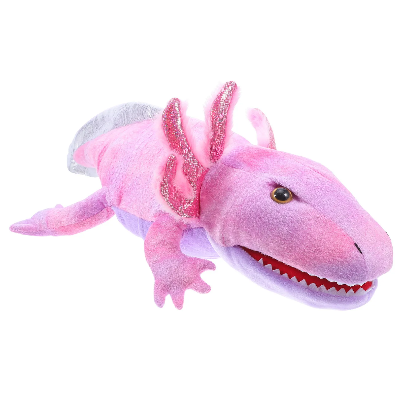 

Axolotl Hand Puppet Soft Touch Fabric Movable Mouth Design for Children 4-8 Years Storytime Engagement Fine Motor Skill