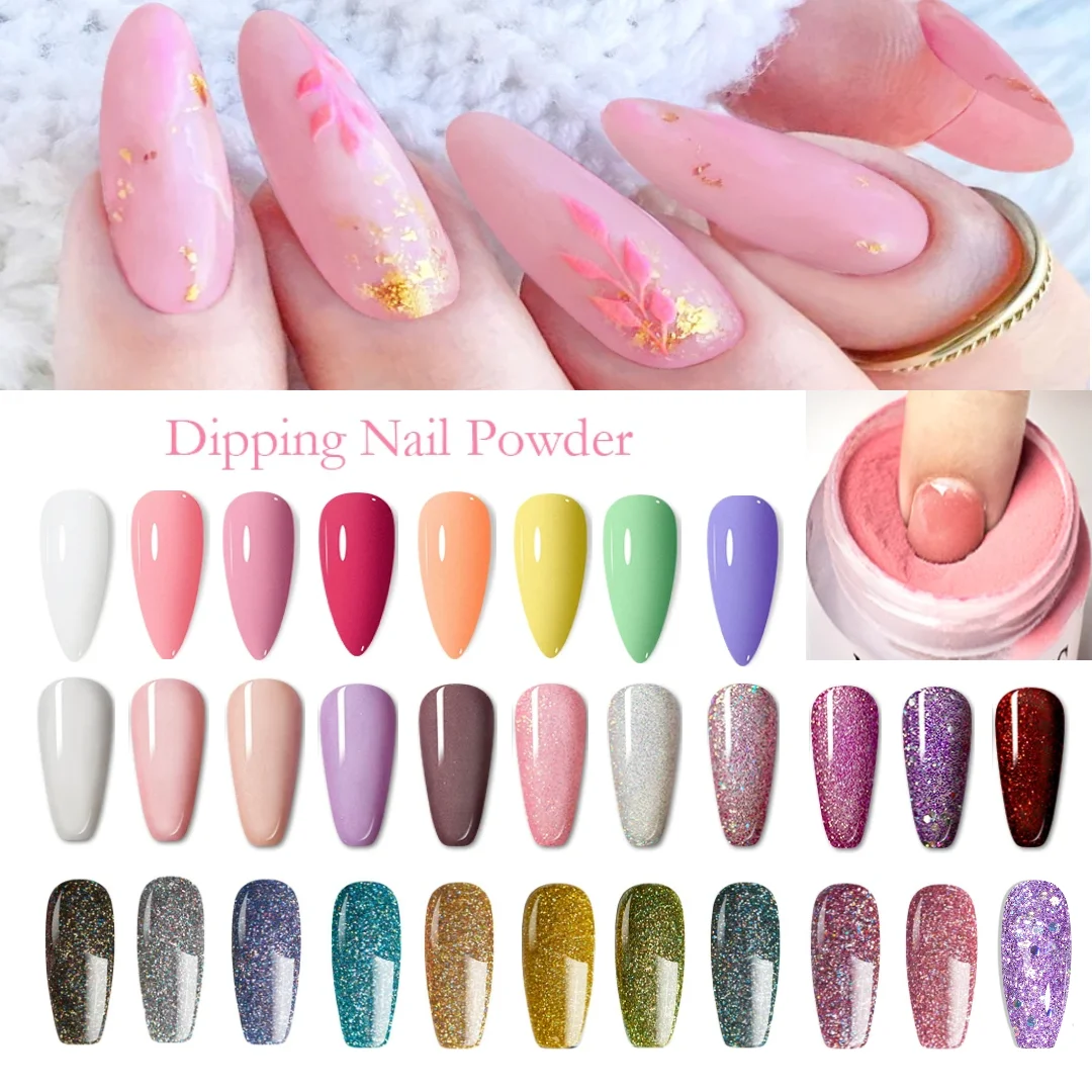 MEET ACROSS Nails Dip Powder Natural Dry No Lamp Cure Acrylic Powder Nails Accessories Glitter Pairy Powder Nail Art Cosmetics