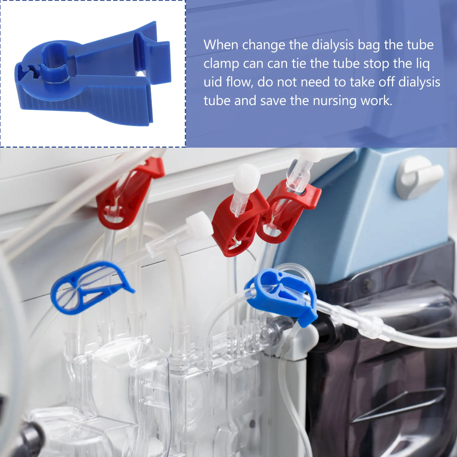 

3Pcs Peritoneal Flow Control Clip ABS Plastic Tube Clamp for Peritoneal Therapy Dialysate Flow Regulation Portable Tool