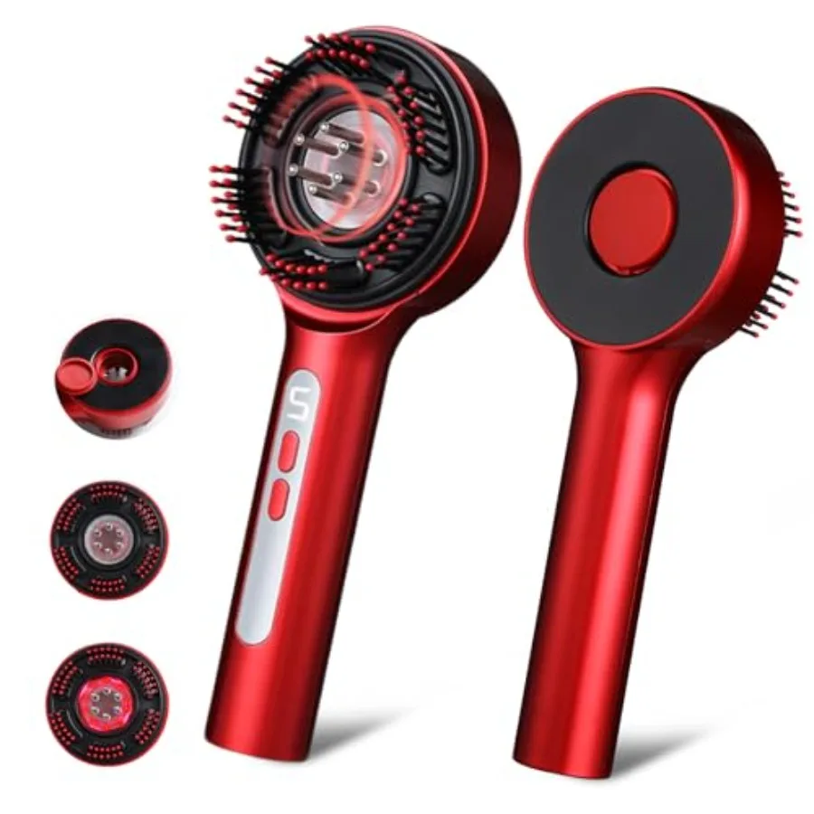 

3-in-1 Electric Scalp Massage Comb for Home Use, ABS Plastic, Black, IPX7 Waterproof with Five-Level Scratching and Hair Oil Ap