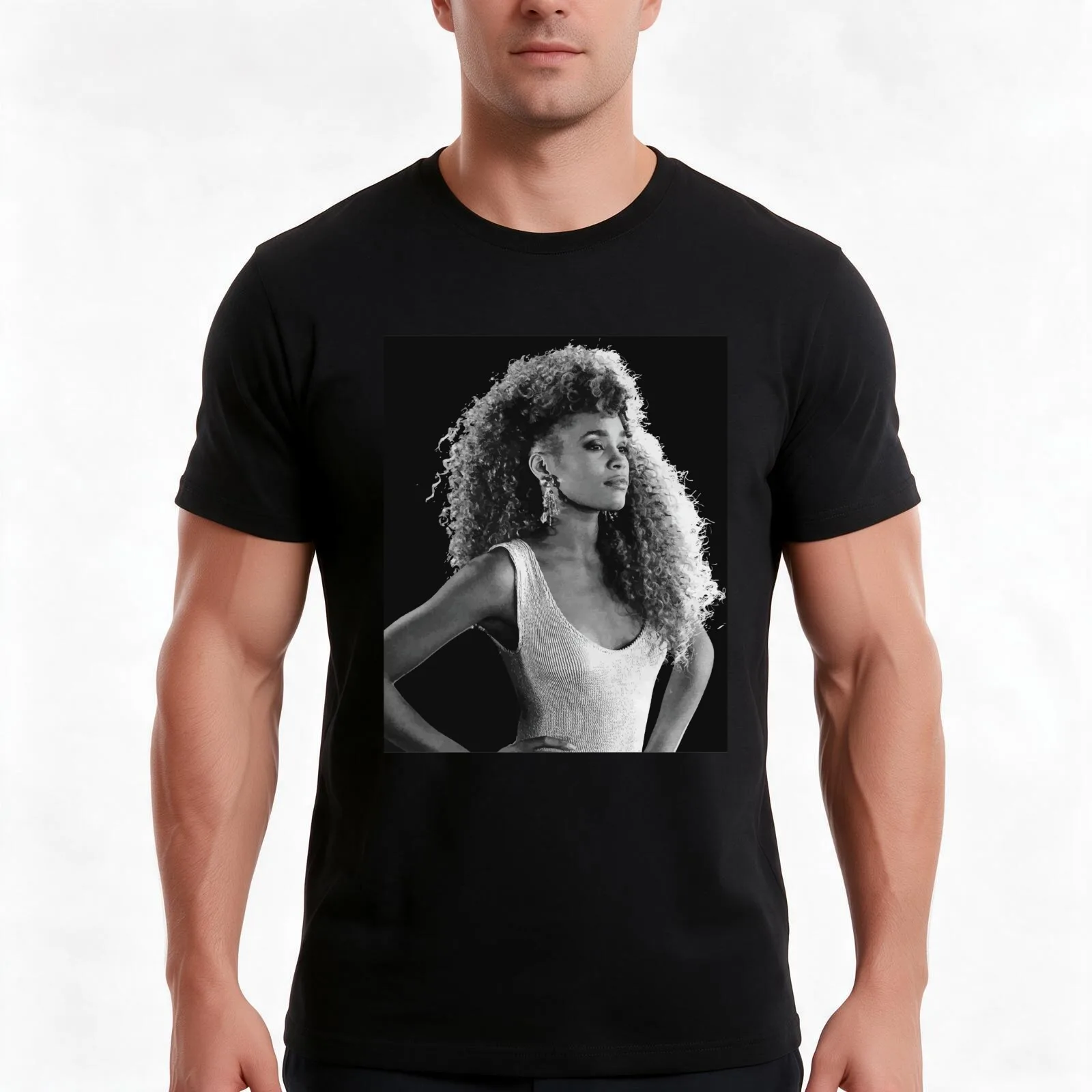 Whitney Houston Printed White T-Shirt Summer Casual Cotton Tee Oversized Streetwear Tops Vintage Graphic Print 100% Cotton