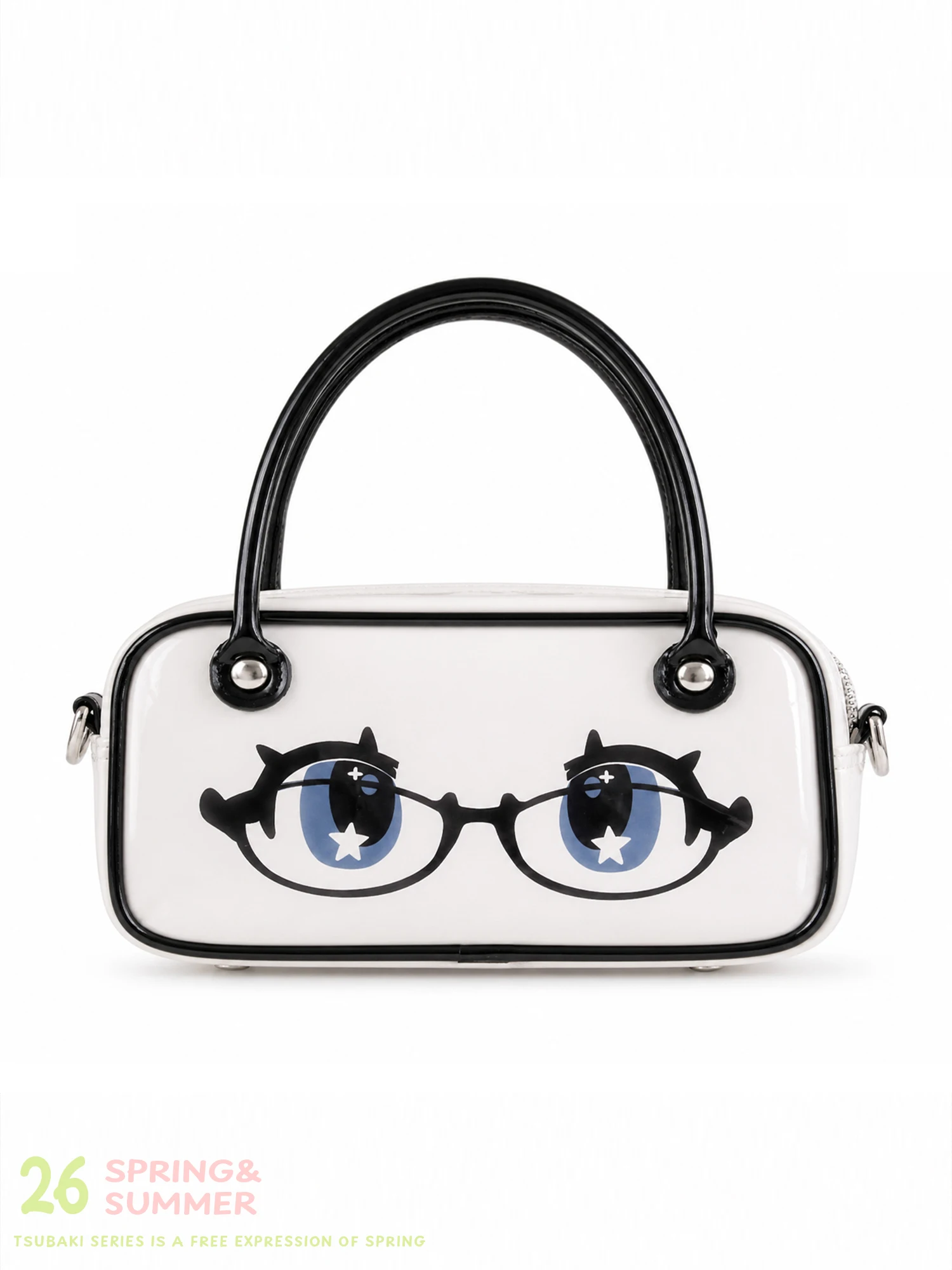 NECY Original Large Eyeglass Handbag Women's Summer New Cartoon Anime Boston Bag Cute Small Carry-On Square Bag Casual Style