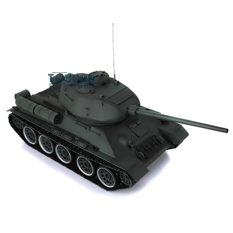 

HENG LONG 1/16 RTR Green 7.0 Plastic Soviet T34-85 RC Tank 3909 360° Turret BB Pellets Smoking Infrared Function Toys Panzer