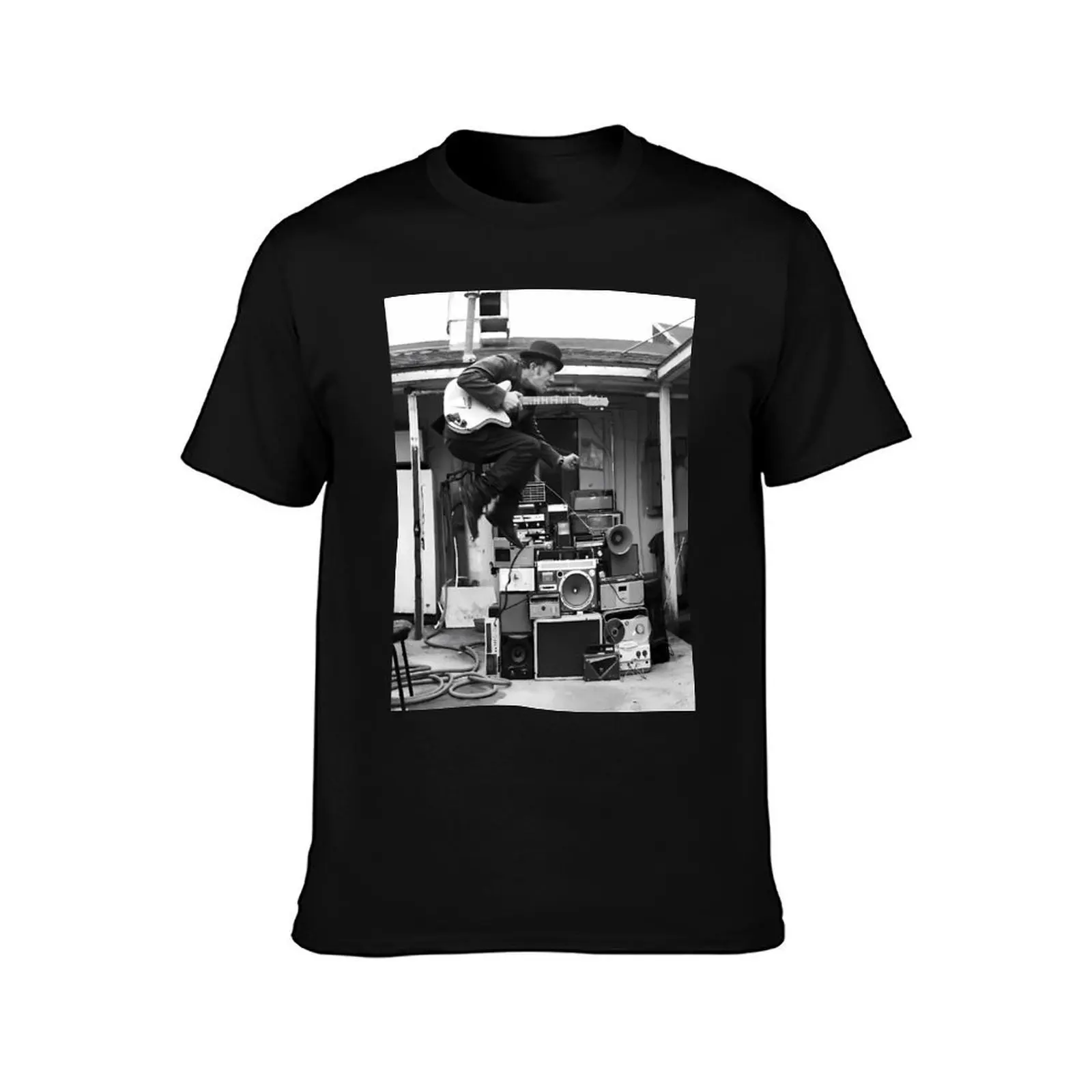 Tom Waits T-Shirt, Summer Casual Cotton Tee, Oversized Streetwear Tops, Vintage Graphic Print, Loose Fit Short Sleeve
