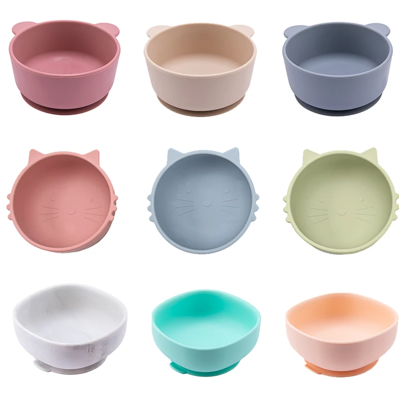 New Silicone Baby Feeding Bowl Tableware for Kids Waterproof Suction Bowl Feeding Bowl BPA Free Silicone Dishes for Baby Bowl