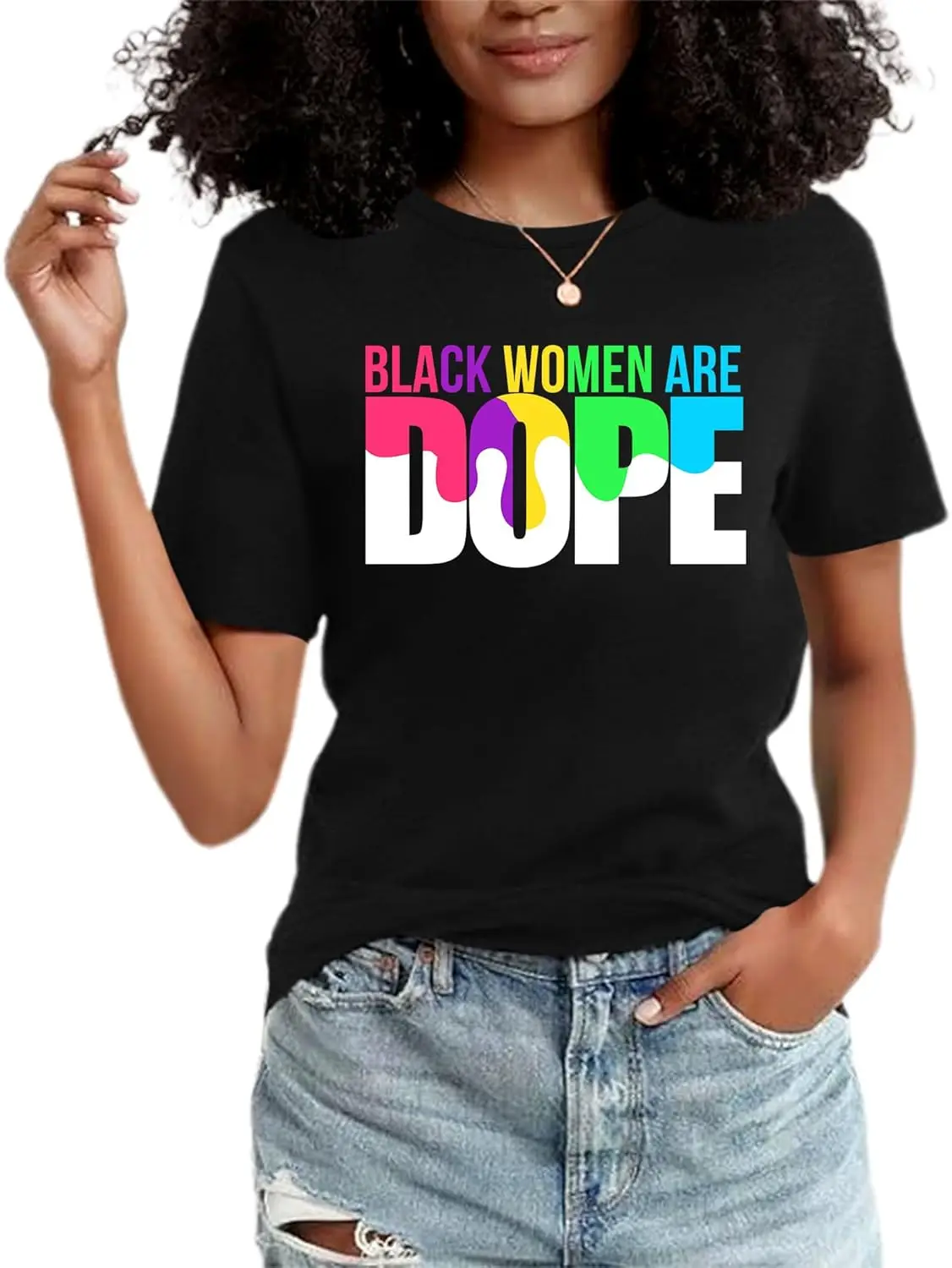 

Empowering Black Queen Graphic Tee Women Men Short Sleeve Black History Month Tops 1865 Juneteenth T-shirts Gifts