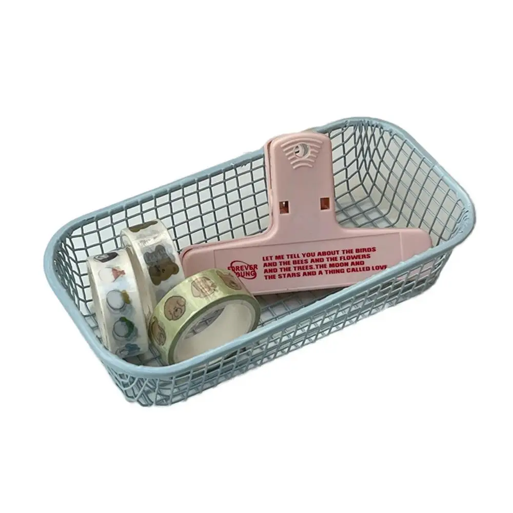 1pcs Metal Storage Basket Desktop Sundries Organizer Photocards, Stationerry,Make Up Sorting Holder Office Home Suppliers