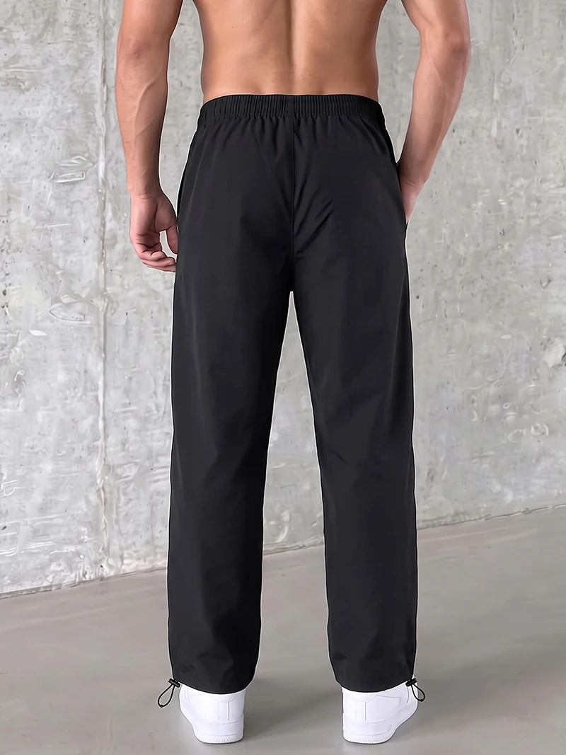 Trendige, sportliche Herrenhose mit Linien, Fitnessstudio, Workout, Laufhose mit Seitentaschen, sportliche, schnell trocknende, atmungsaktive Jogginghose – Detail 6