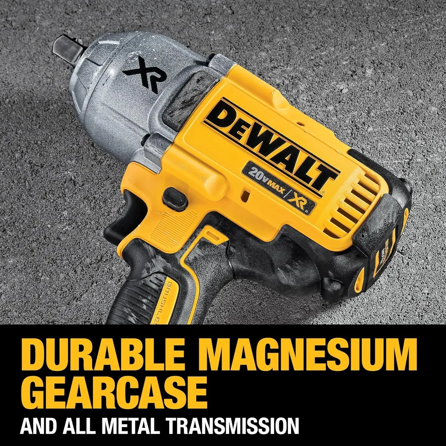 DEWALT 20V MAX XR Bezszczotkowy klucz udarowy o wysokim momencie obrotowym 1/2" z kowadłem wykrywającym, bezprzewodowy, tylko narzędzie (DCF899B)