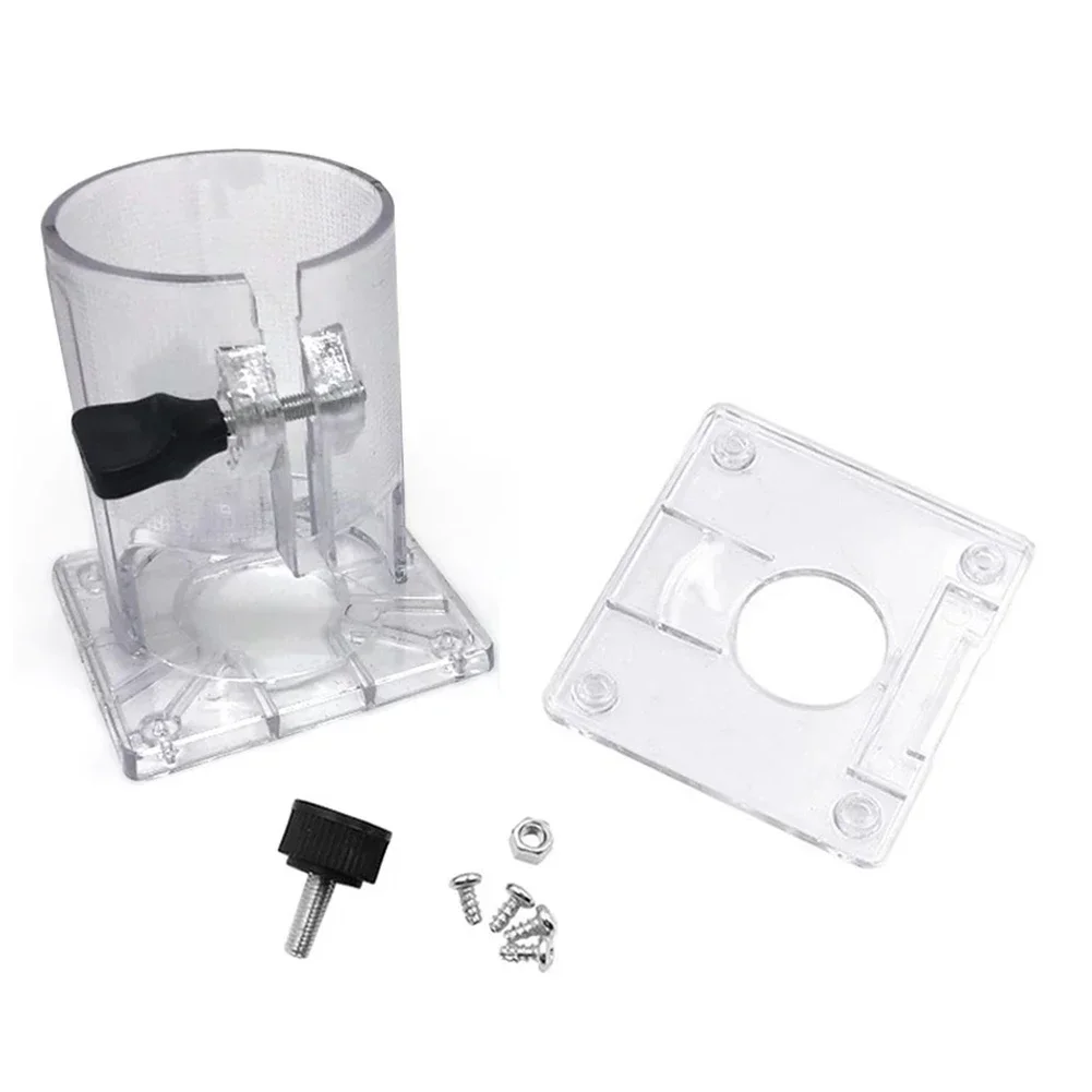 1pc Trimmer cover Trimmer Router Transparent Plastic Base Protective Assembly with rotary handle For 3701 3703 trimming machine