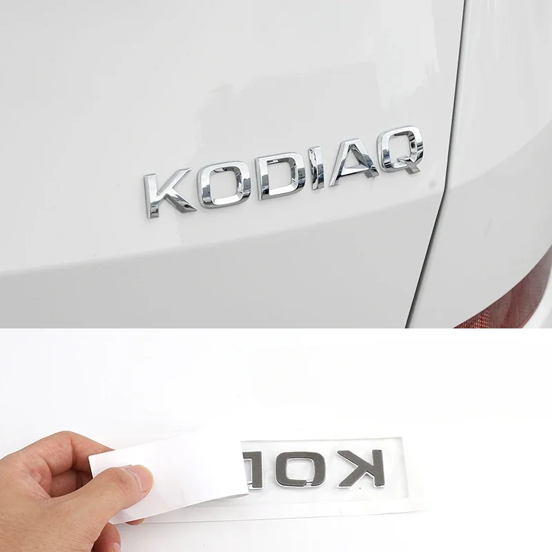 3D ABS Car Stickers Lettering Rear Trunk Emblem Badge Decals for Skoda Logo VRS Kodiaq Karoq Superb Octavia Kamiq Fabia Rapid