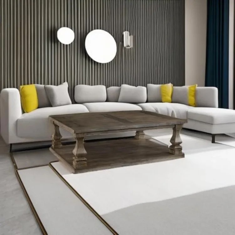 Mesa de centro Johnelle Farmhouse com acabamento cinza resistido, cinza