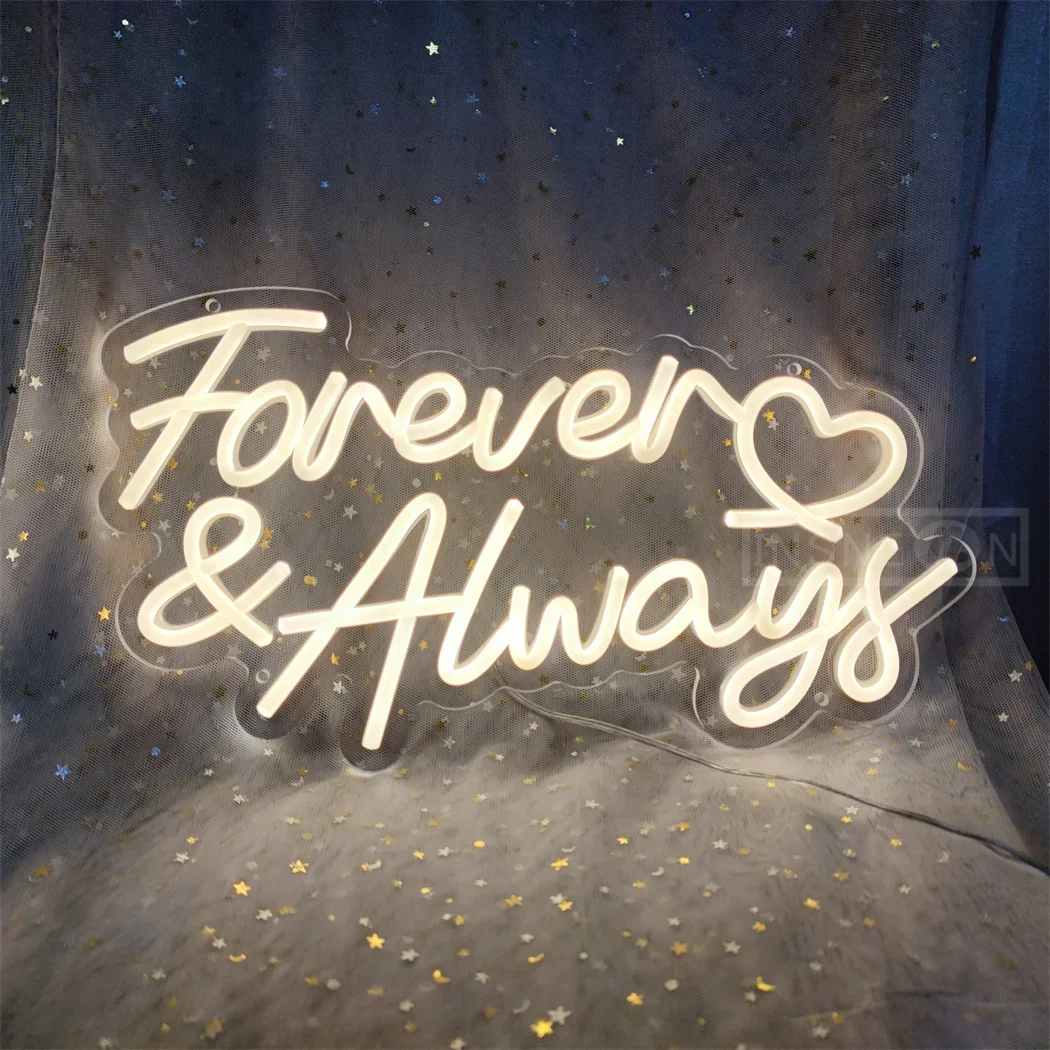 Forever Always Neon Sign for Wedding, Better Together, Bedroom, Party, Shop, Mr and Mrs, Wall Day Gifts Decor, Valentine\'s Day