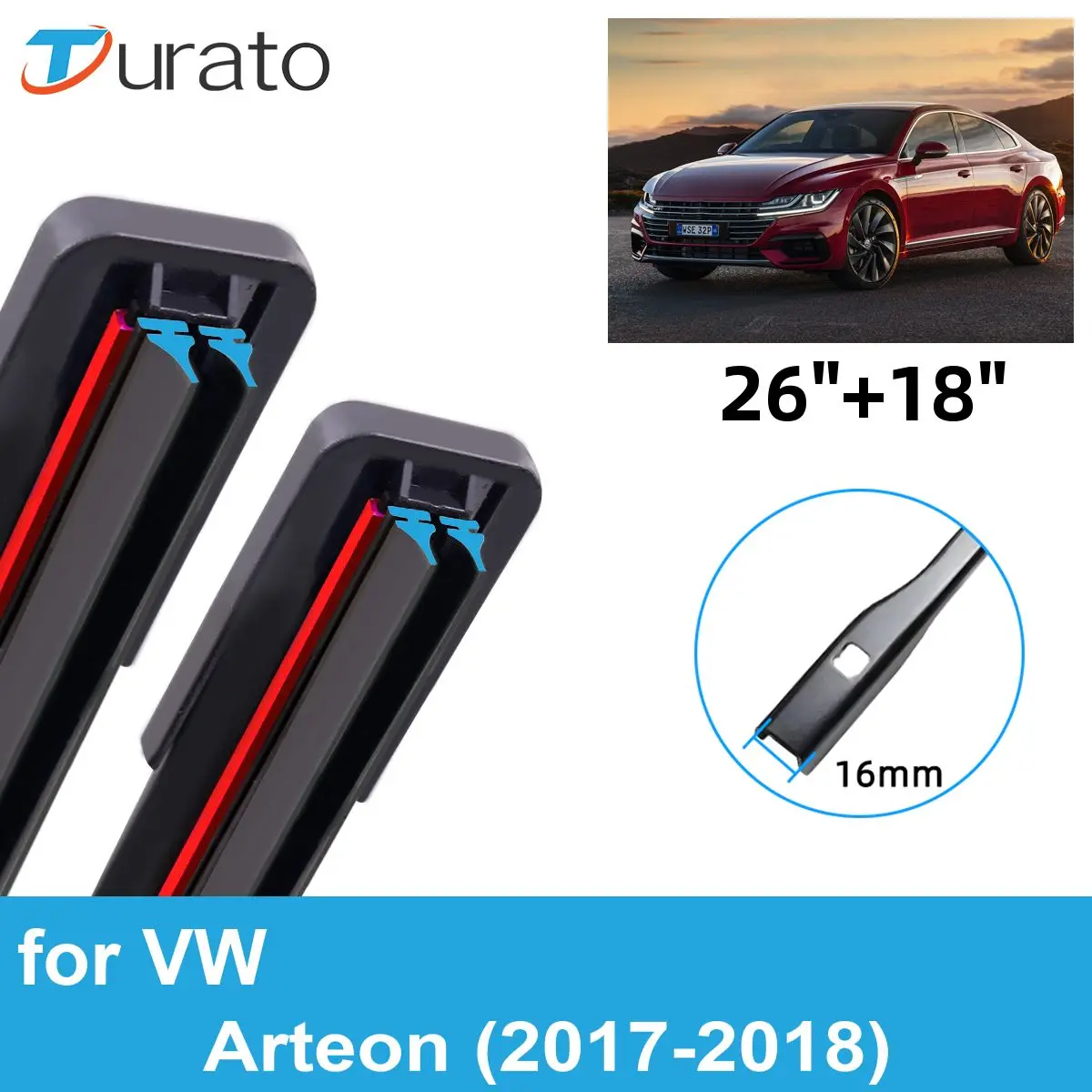 

Щетки стеклоочистителя для 2017-2018 VW Arteon, 2 шт., стеклоочистители переднего ветрового стекла, двойные резиновые автомобильные аксессуары 2017 2018