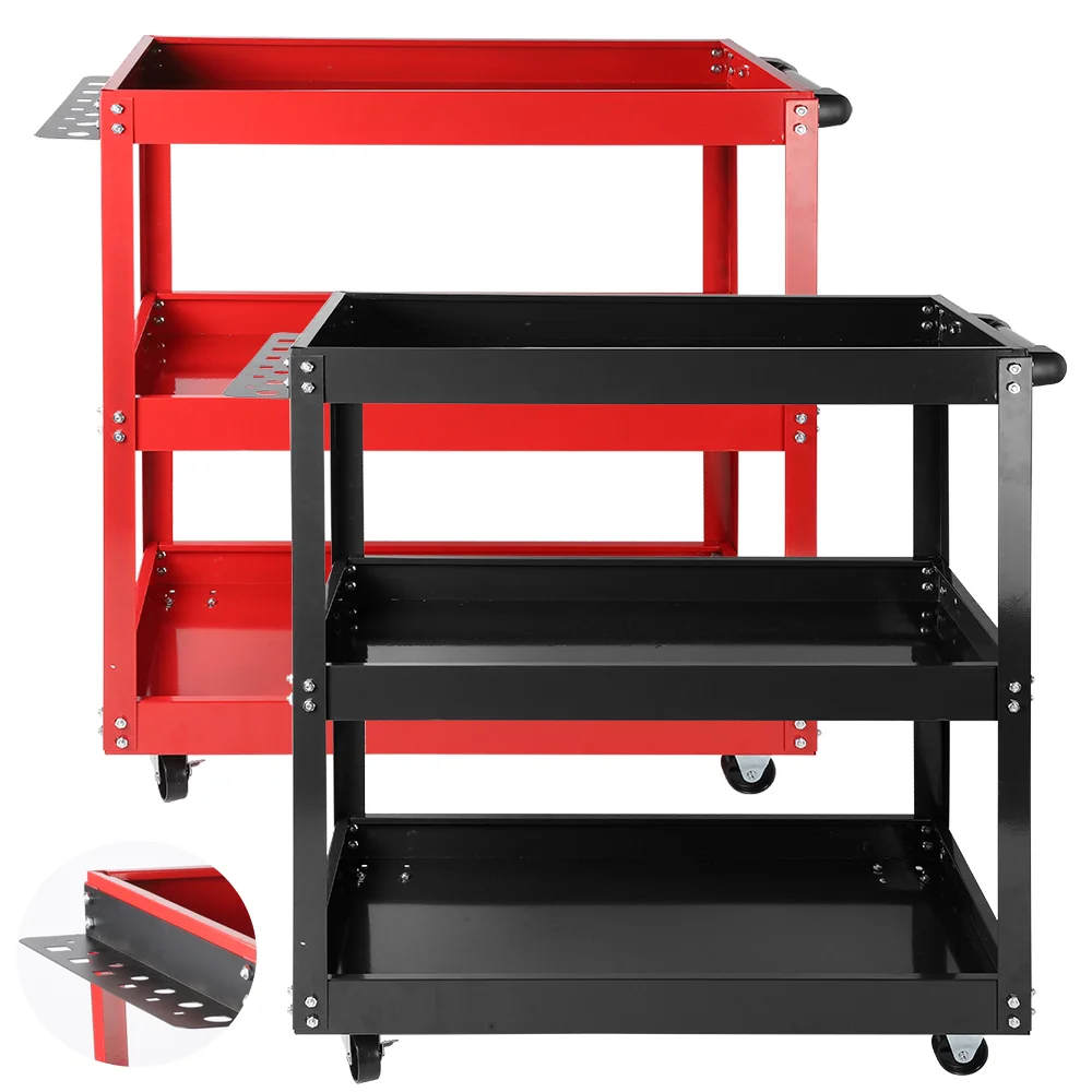 الثقيلة المتداول أداة عربة خدمة عربات مع عجلات 3 الطبقة المحمولة فائدة المتداول أداة عربة المرآب عربة التخزين القابلة للطي #1