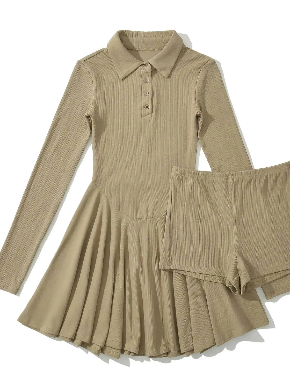 

Новое женское платье А-силуэта с отложным воротником, однобортное, с длинным рукавом, приталенное, однотонное, осень-зима 2026 R56Y