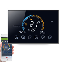 Qiumi Smart Wifi  thermostat display weather, UV index, humidity, for water / floor heating electric water / Gas boiler