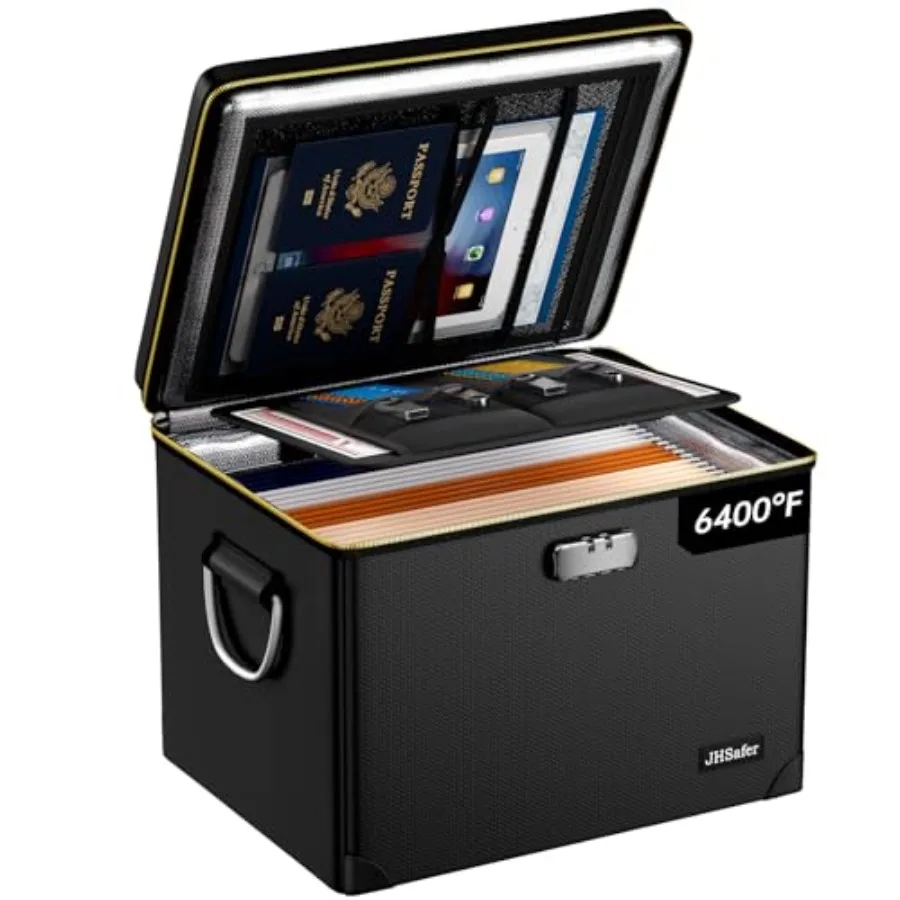 

Огнестойкий бокс для документов с огнестойкой молнией, жесткий огнестойкий кейс для файлов с замком, изолированный неразборный огнестойкий шкаф для документов