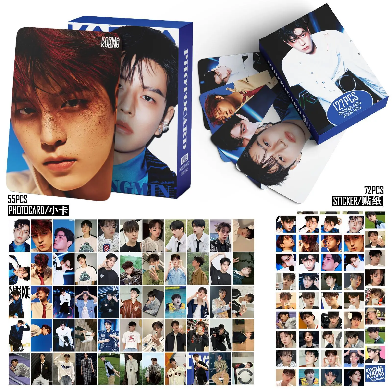 

New 127 SKZOO Small Card Gold Rising Dewin Seungmin Small Card Stickers KARMA Christmas Gift