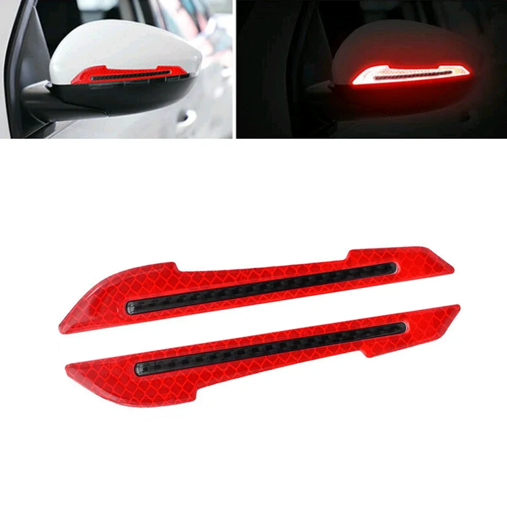 

2Pcs Auto Door Edge Anti-collision Strip Warning Tape Reflective Strip Car Reflective Sticker Car Exterior Universal Accessories