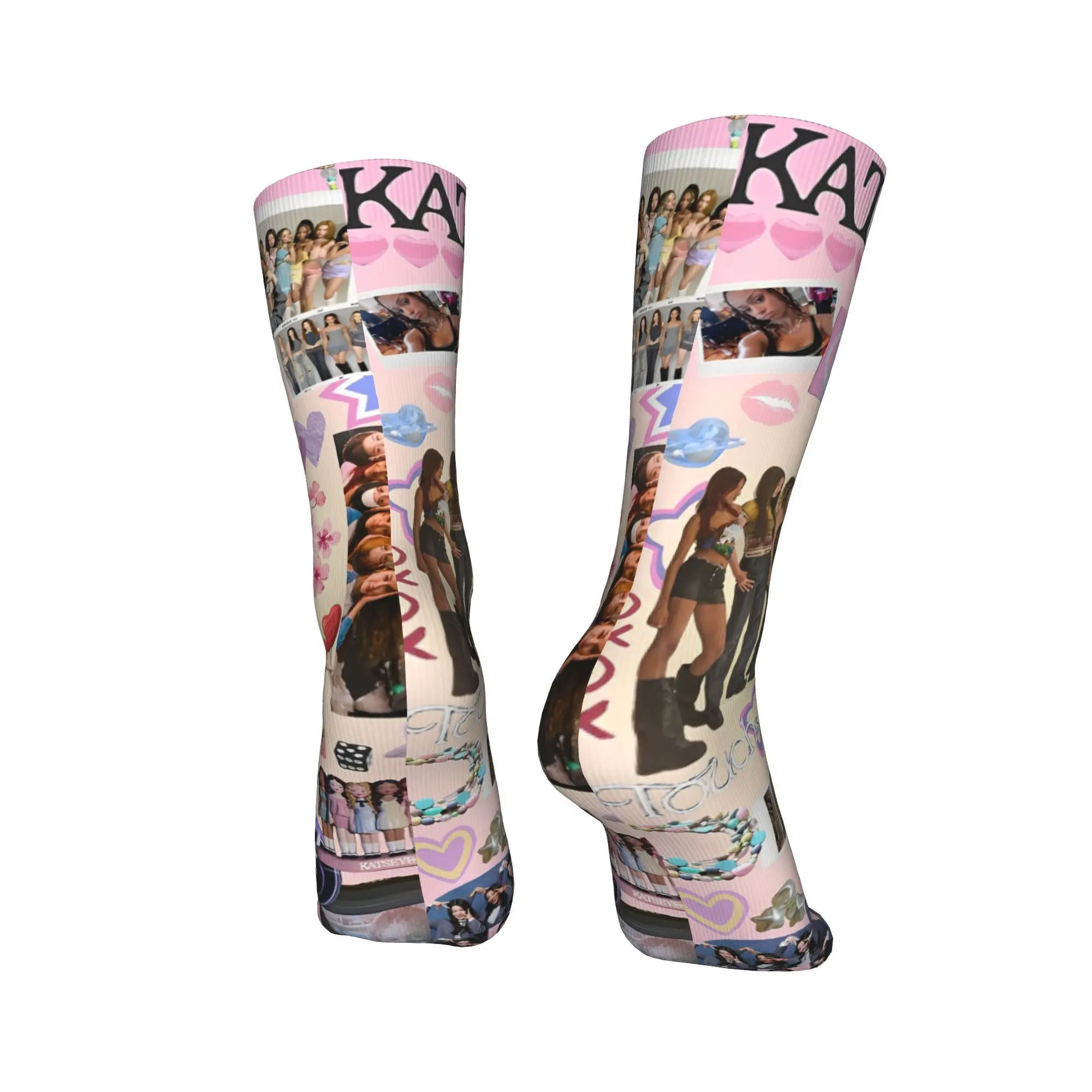 Estilo coreano katseye gnarly meias de inverno gótico unisex masculino macio respirável meias impressas skate não deslizamento meias