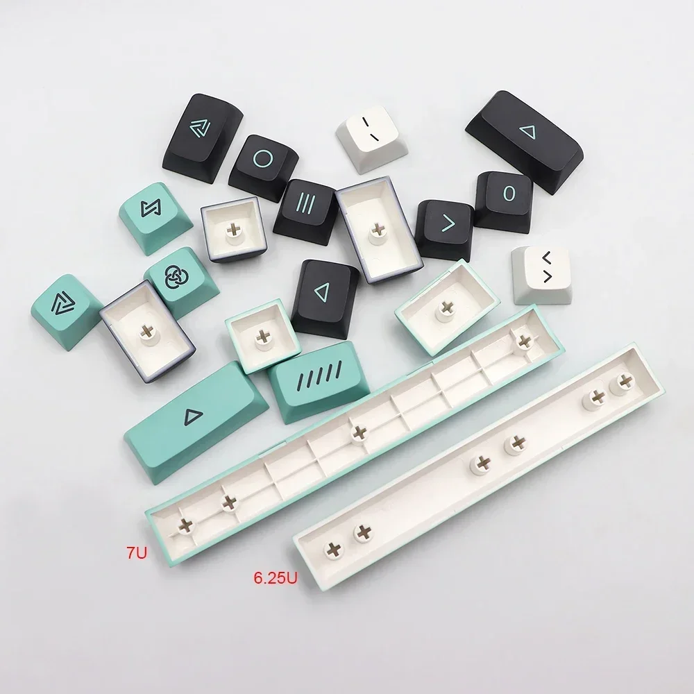 Geoma Keycap pour clavier mécanique, 129 touches, capuchon de clé 7u, barre d'espace fendue, dz60, RK61, 64, gk61, 68, 75, 84, 980/104