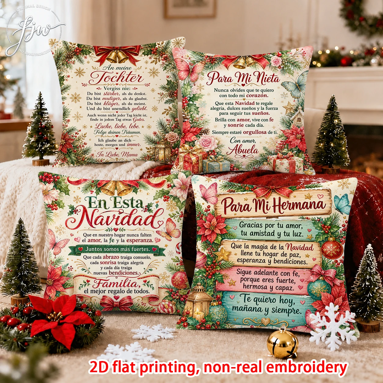1pc Christmas Throw Pillow Cover for My Sister Festive Holiday Home Decor Cushion Case