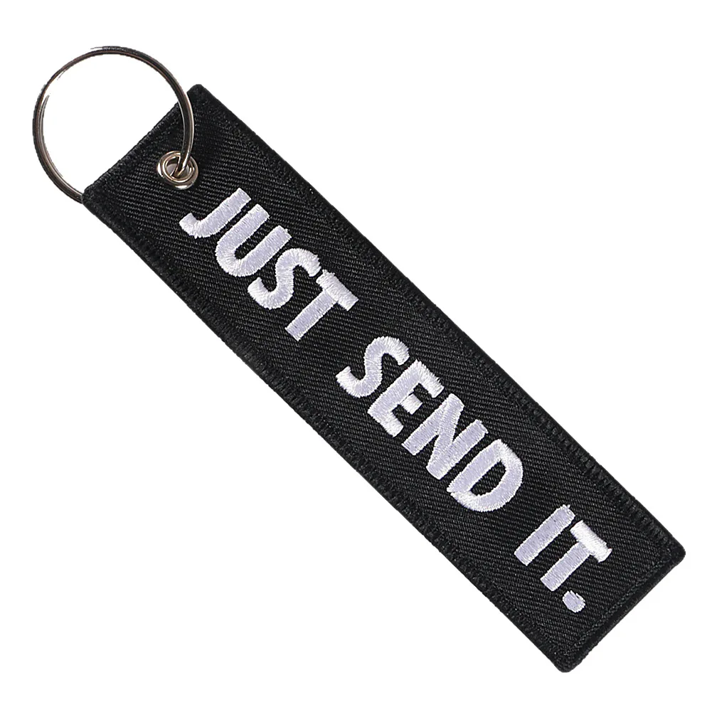 JUST SEND IT Keychains Luggage Tag Label Car Key Ring Accessories Gift for Men's Car Fashion Key Chain Ring