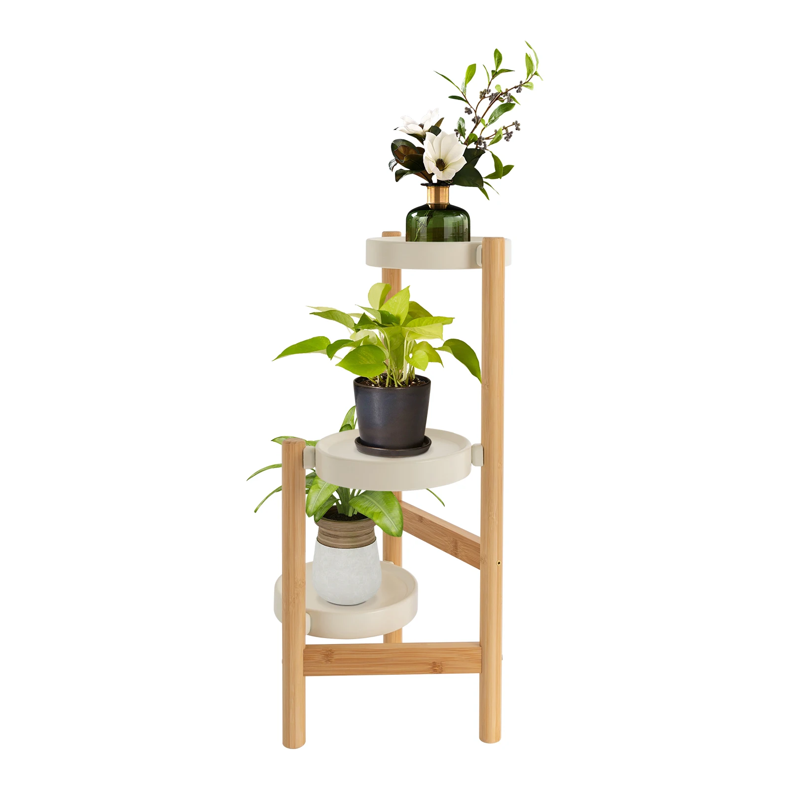 

3 Tier Tall Bamboo Plant Stand Holder Plant Shelf Display Rack for Indoor Home Decor 25.79*10.83in