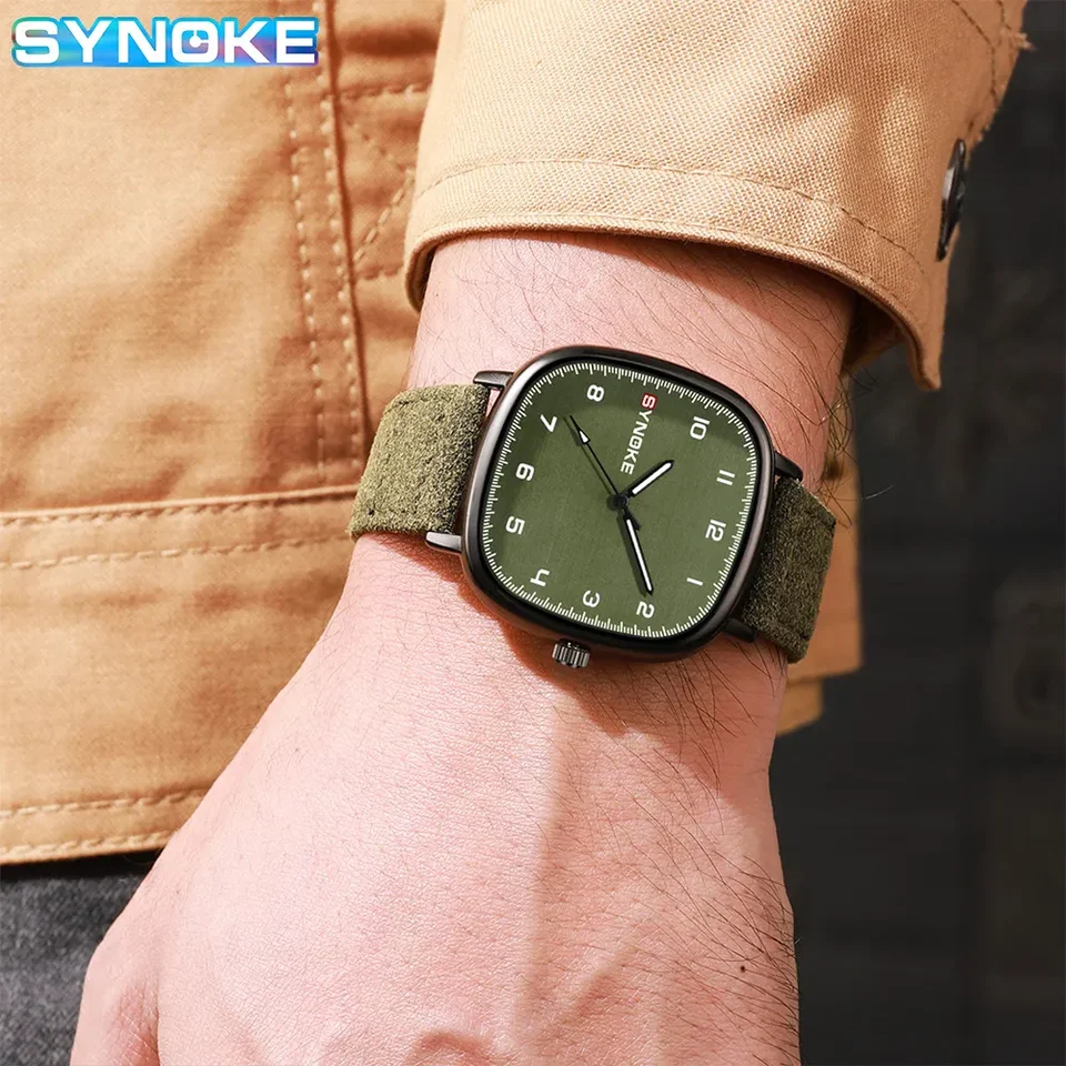 SYNOKE Men Quartz Watch Fashion Simple Business Belt Quartz Watch