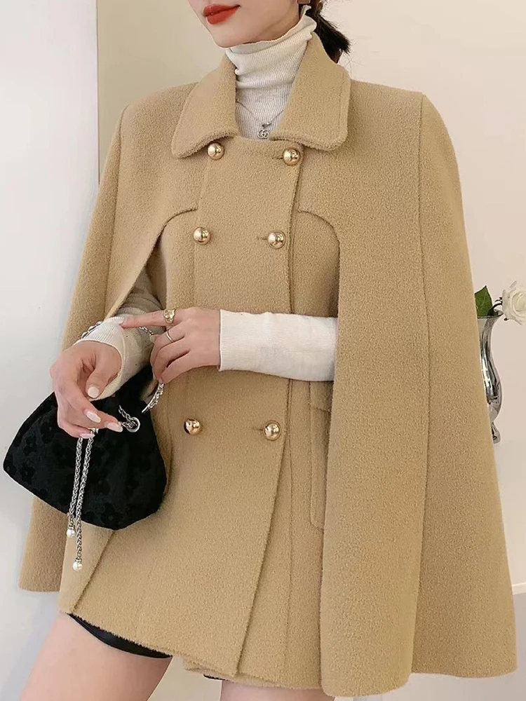 TWOTWINSTYLE Solid Patchwork Pockets Loose Jacket For Women Lapel Batwing Sleeve Spliced Button Elegant Coat Female Fashion New