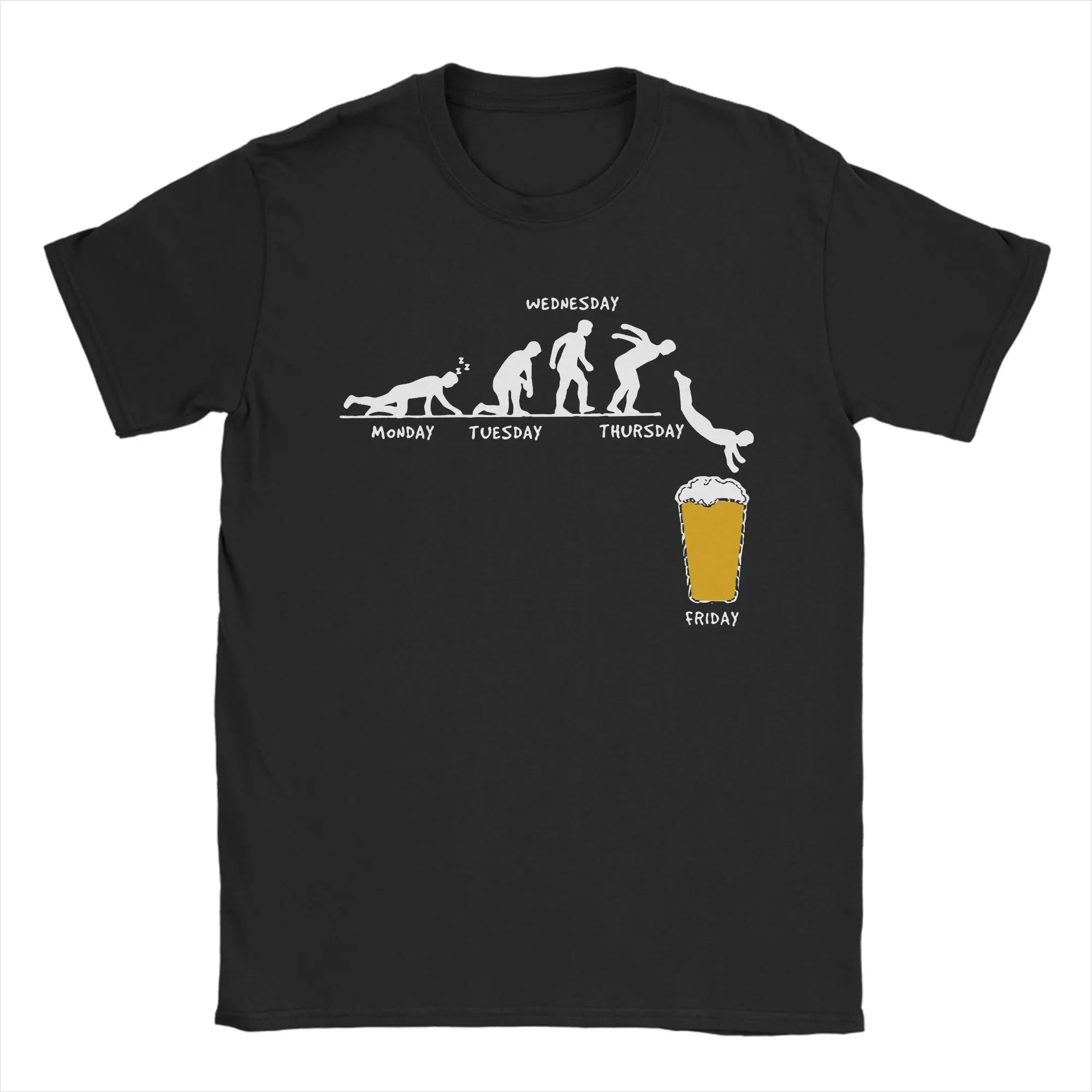 Week Craft Beer T Shirts Men's  100% Cotton Novelty T-Shirts Crewneck  Tee Shirt Short Sleeve Clothing Graphic Printed