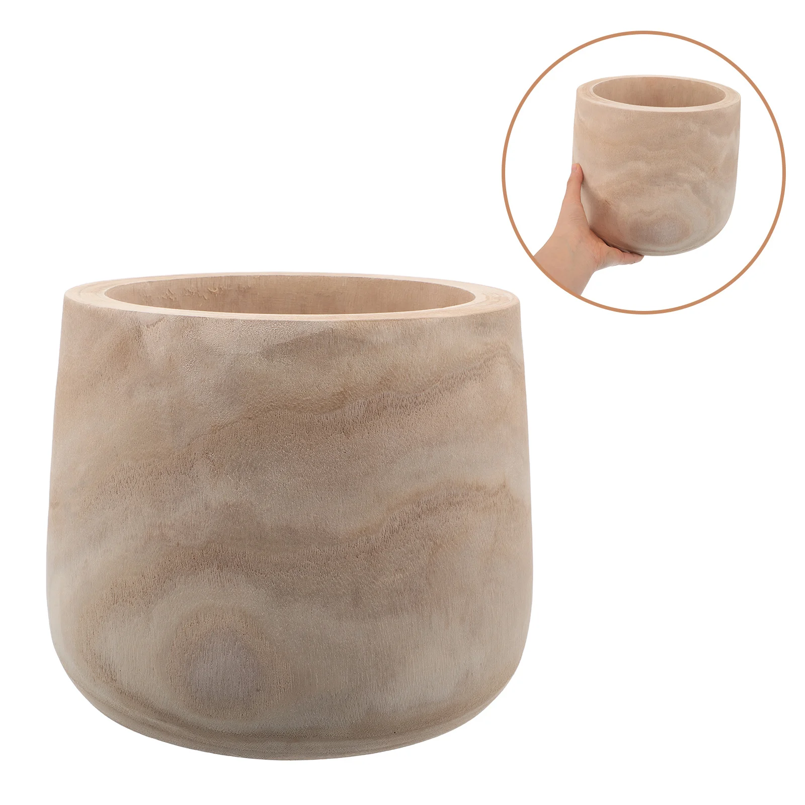 

Wooden Decorative Bowl 8.2X7.5Inch Round Snack Fruit Organizer Kitchen Counter Living Room Table Centerpiece Entryway Key