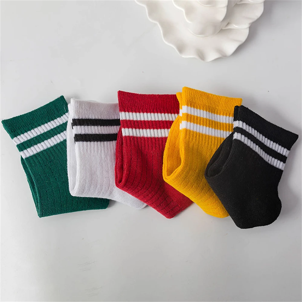 New style pile socks women's autumn and winter color cotton middle tube socks solid color tide  two pole Japanese long sock B510