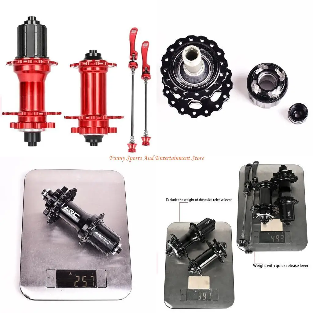 

C4DE MTB Front and Rear Bearing Hubs Disc Brake Disc Hub Set, 28 Holes