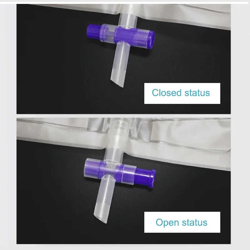 3Pcs 1000ML PVC Urine Bag With Outlet Valves Anti-Backflow Urinary Drainage Collection Bag For Medical Health Care