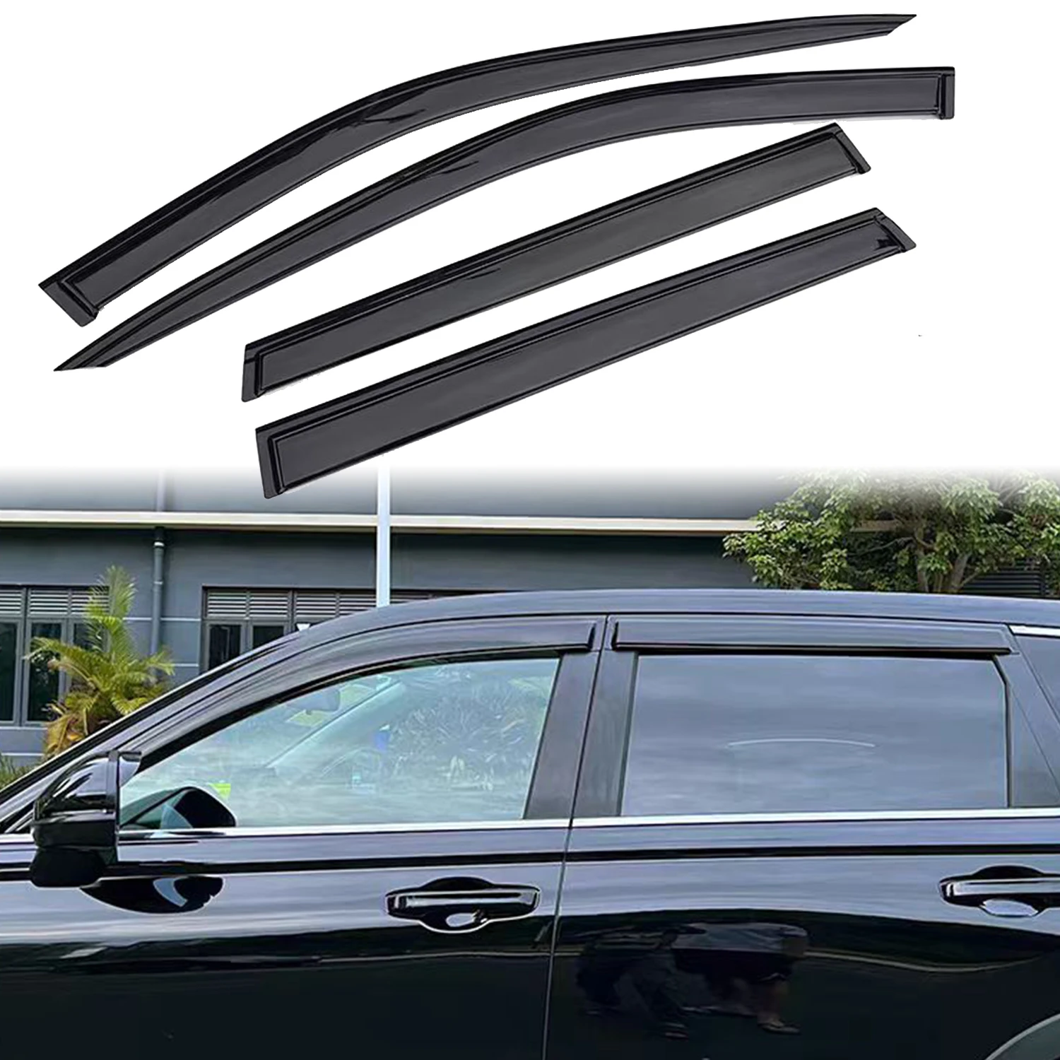 

For Honda CR-V CRV 2023 2024 2025 Car Window Visor Guard Vent Shade Wind Deflector Rain Shield Protector Sun Visor Cover 4pcs