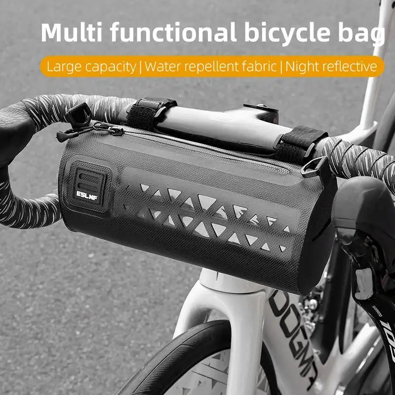 ESLNF Capacity Strap Bag For Pannier With Shoulder Storage Handlebar Front Bicycle Road Cycling Large MTB Bike