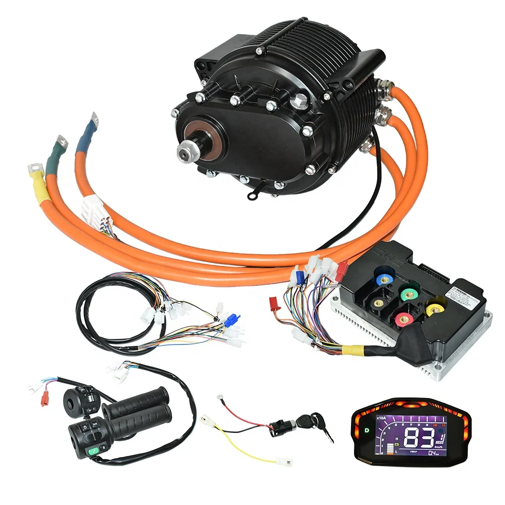 Super Power 1:2.37 Gear Ratio QS165 96V 12000W 72V 60H V3 PMSM 9KW Mid Drive Motor Kit with Program Fardriver ND72890 Controller