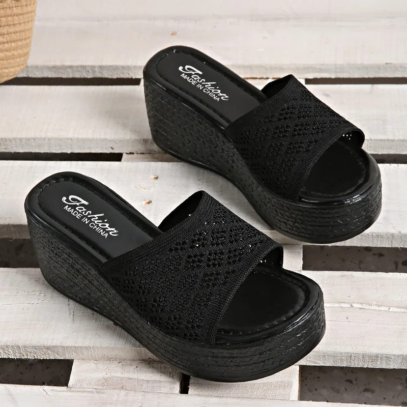 2025 جديد الصيف المرأة اللمحة تو منصة النعال موضة عادية الضحلة السيدات أسافين أحذية الاسلوب المناسب لراحة #6