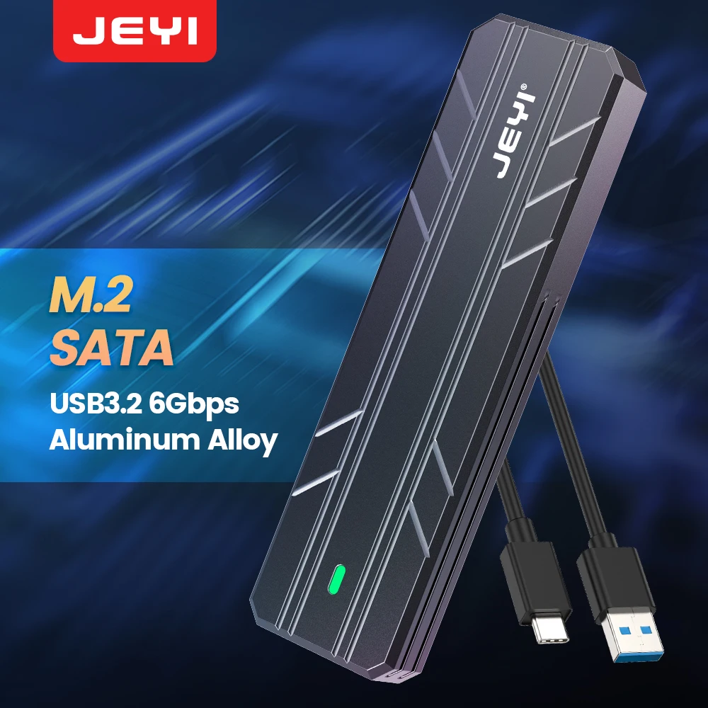 

Корпус для твердотельного накопителя JEYI M.2 NVME SATA SSD, USB C 3.2 Gen 2 10 Гбит/с или 6 Гбит/с SATA M-Key (B+M Key) Корпус для чтения жесткого диска с двумя протоколами