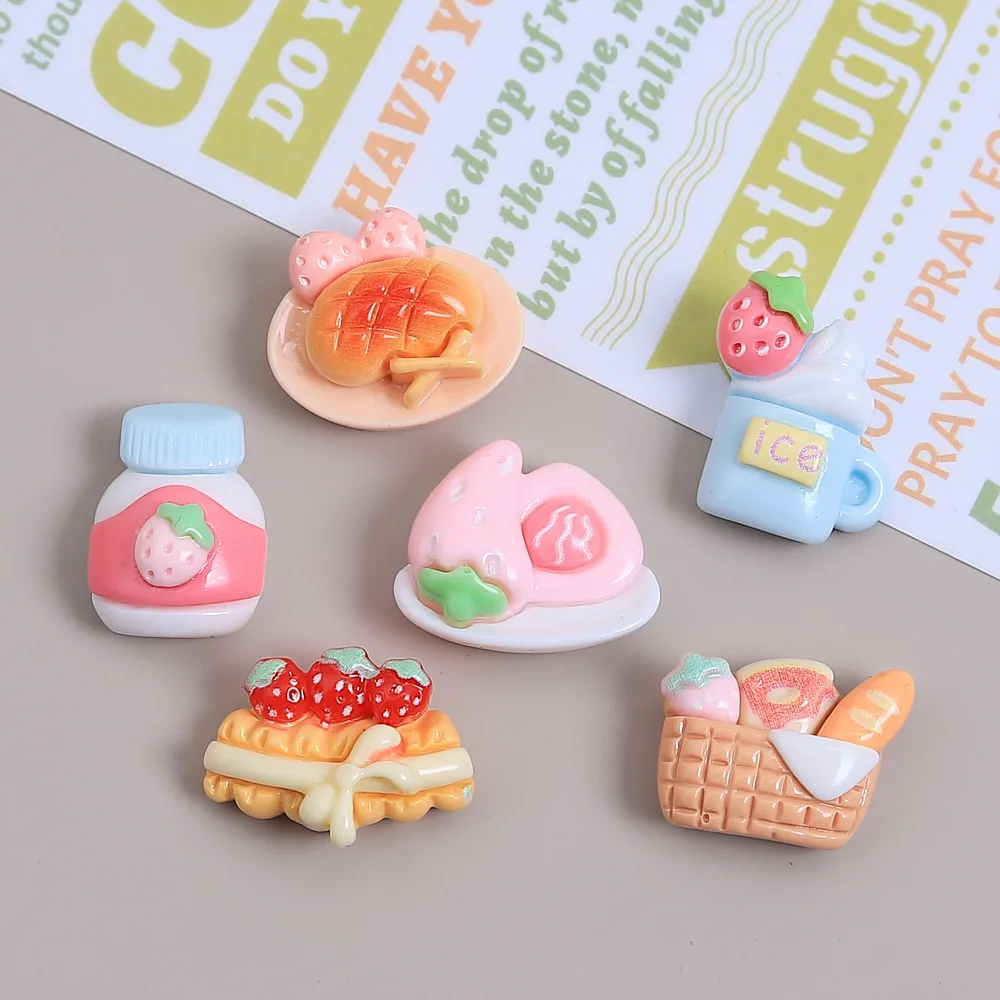 5 قطعة/الوحدة جديد Kawaii الكرتون الآيس كريم ، كعكة الراتنج شقة الظهر الكرتون سجل القصاصات تمثال Bow بها بنفسك القوس اكسسوارات الديكور الحرف