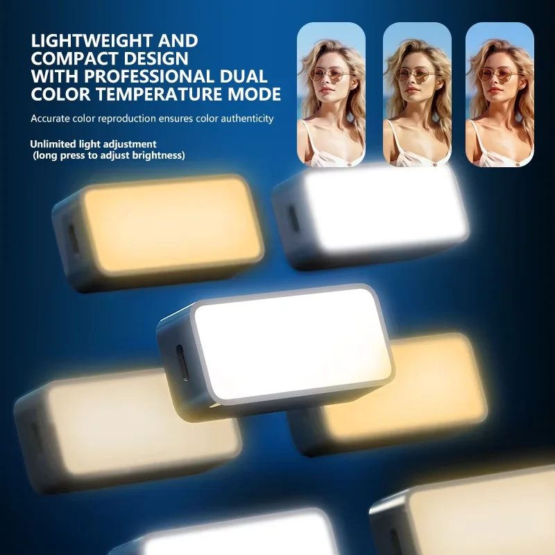 المغناطيسي المحمولة البسيطة Selfie ملء الضوء قابل للتعديل الإضاءة القابلة لإعادة الشحن المحمولة Led الفيديو الضوئي لكاميرا Tiktok المحمول باد