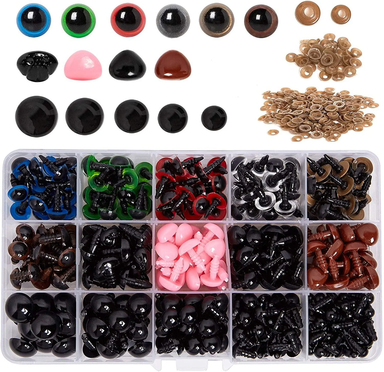 560PCS accessori per bambole bulbo oculare plastica nera peluche occhi di sicurezza Amigurumi per giocattoli 6mm 8mm 12mm fai da te giocattolo