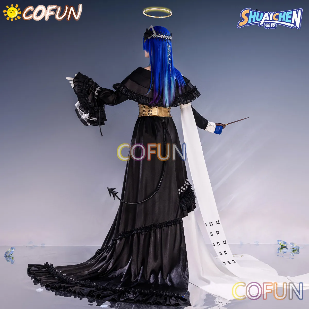 

COFUN [Stock] Game Arknights Mostima Cosplay Costume Wig Ethereal Harmony Headwear Tail Ambience Synesthesia For Women Halloween
