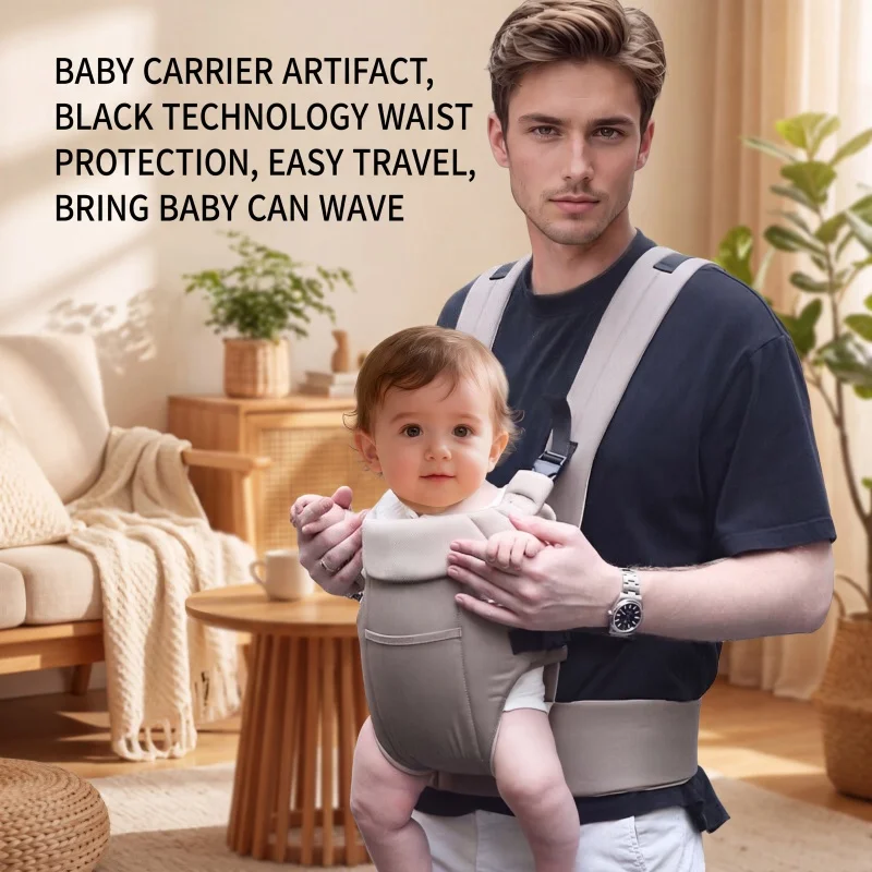 Multifunctional baby carrier, special technology lumbar support baby carrier for newborns aged 0-12 months, with neck and head s